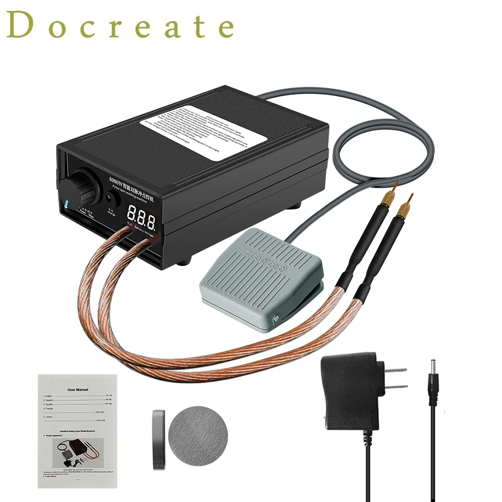 Docreate 8000 W High Power Spot Schweißer Maschine Kit 18650 Batterie Pack Schweißen Werkzeuge Tragbare Schweißer Maschine 0,15 MM Nickel Streifen