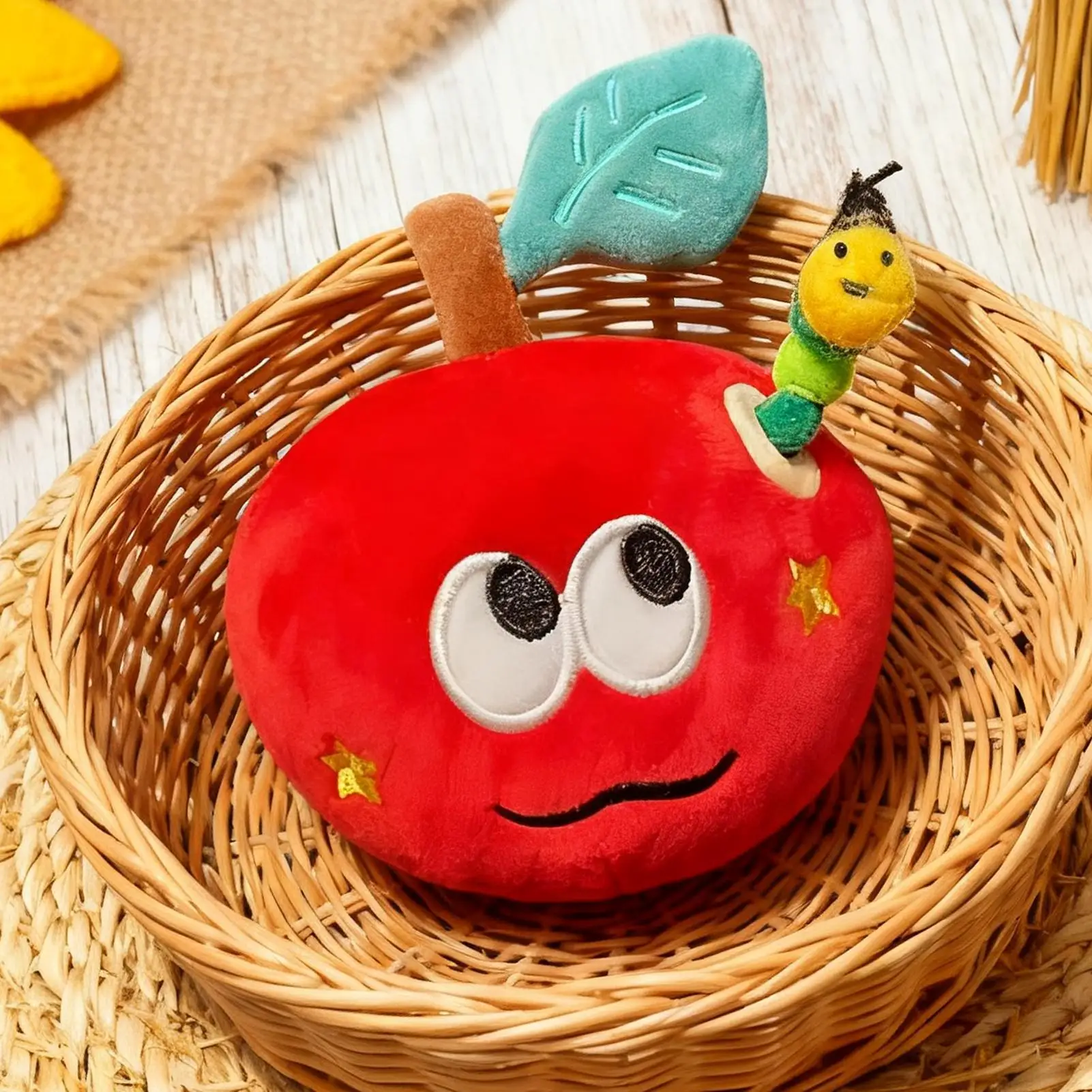 과일 플러시 장난감 내장형 작은 동물 모양 봉제 인형 장식품 어린이 성인용 가정 여행 학교 책상 가방 열쇠고리