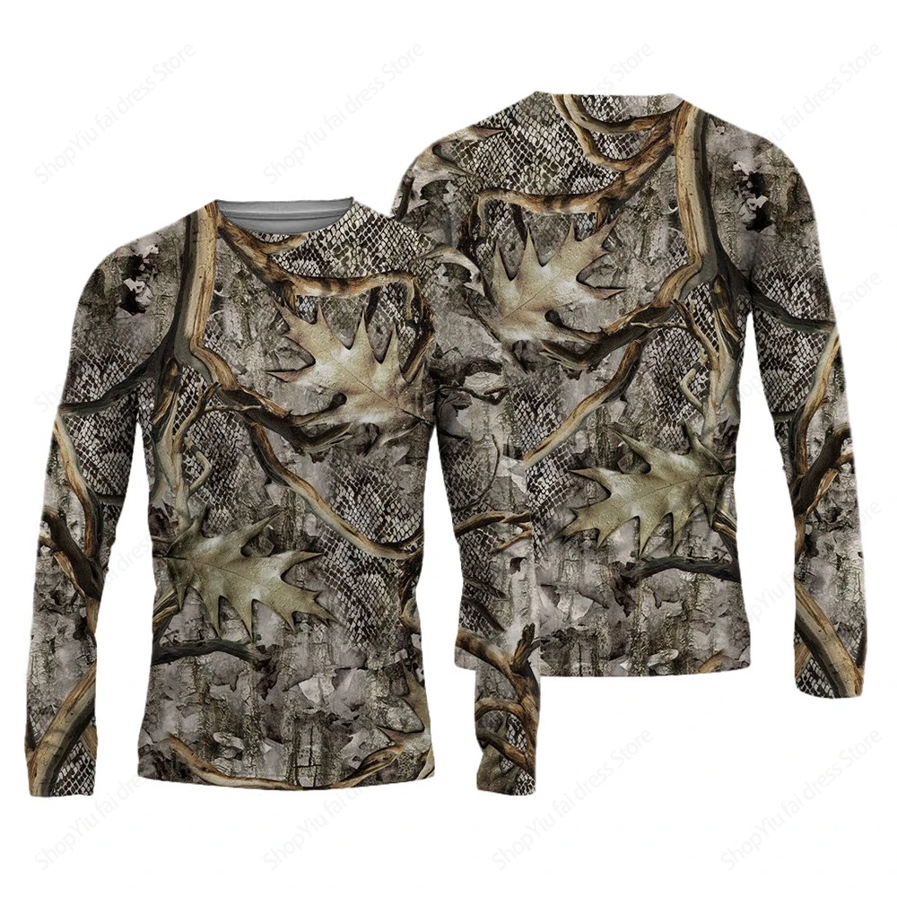 Men\'s Long Sleeve T-shirt 3D Camouflage Hunting Printed T-shirts Outdoor T Shirts Hip Hop Casual Camp Tshirt Ropa hombre Top Tee