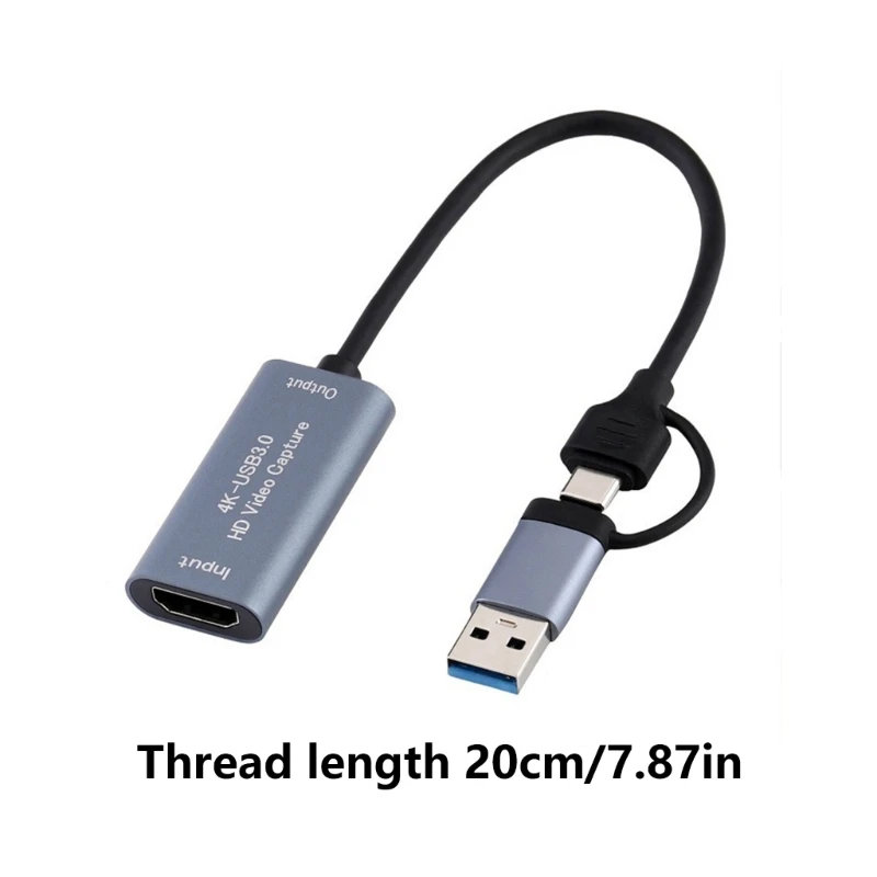 USB+Type C HDTV 케이블 어댑터 변환기 비디오 캡처 카드 어댑터 PC 케이블