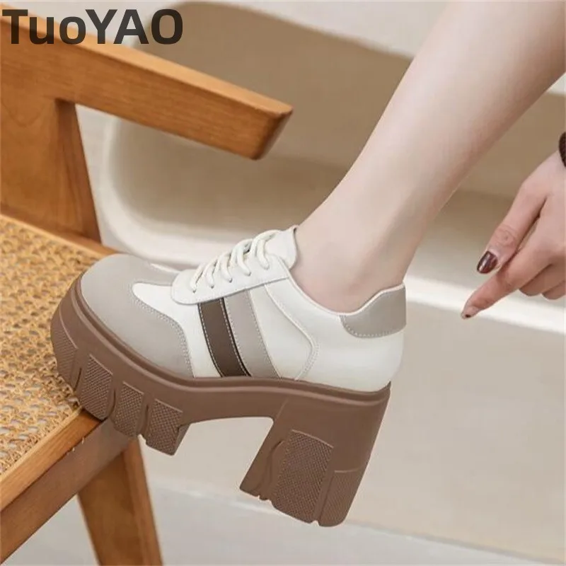 11cm Luxury Microfiber Leather Platform Wedge Women ROME Chunky Heels Ladies High Brand Mary Jane Pumps Summer Fashion Shoes