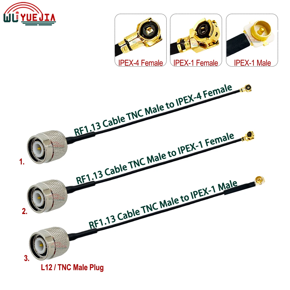 

1pcs uFL/u.FL/IPEX-1 Female MHF-4 Jack to L12 TNC Male Plug Connector 3G 4G WIFI Antenna 1.13MM RF Cable RG113 Pigtail Extension