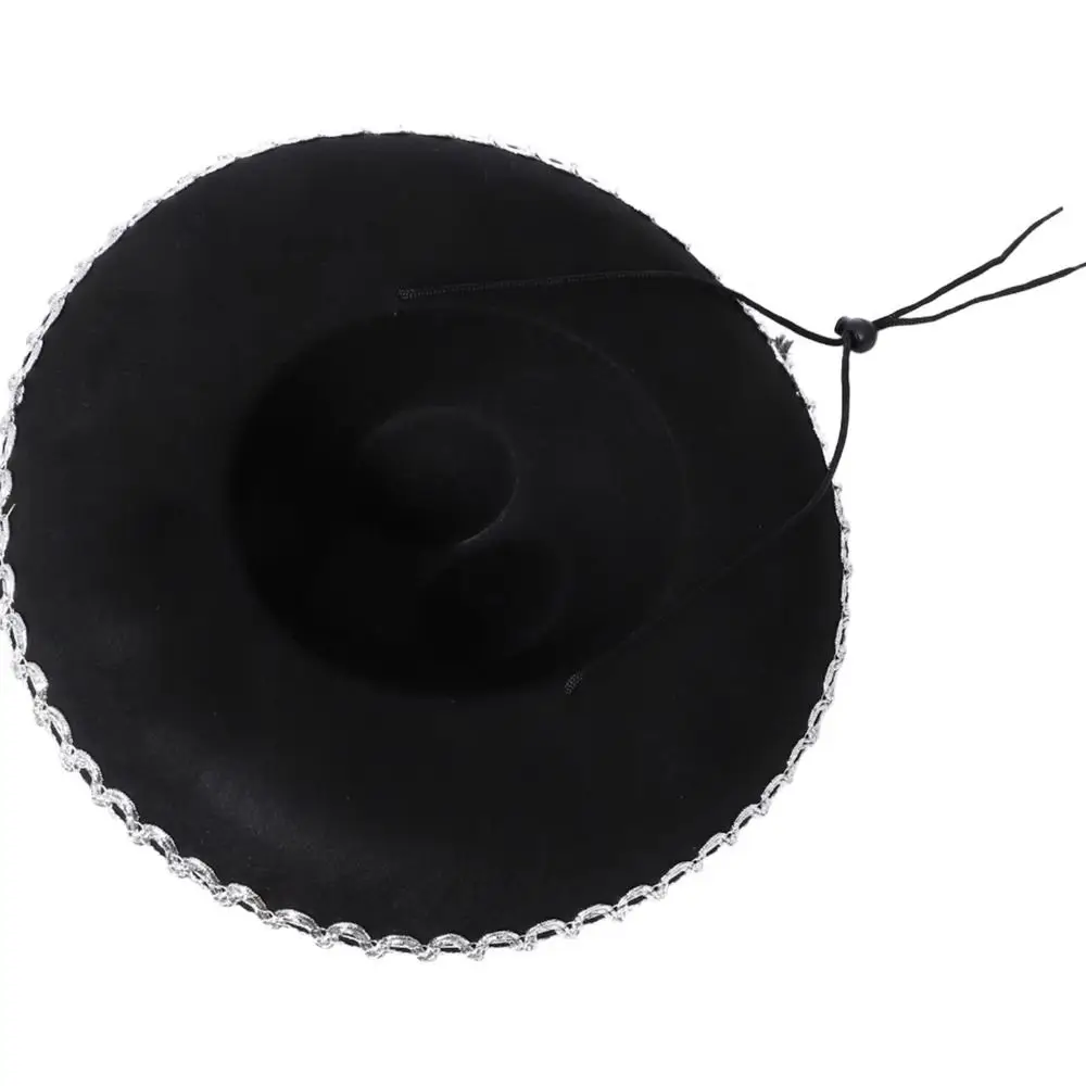 Carnival Vintage Black Mexican Hat Stage Performance Magician Hat Holiday Costume Hat Top Hats Cosplay Hat Halloween