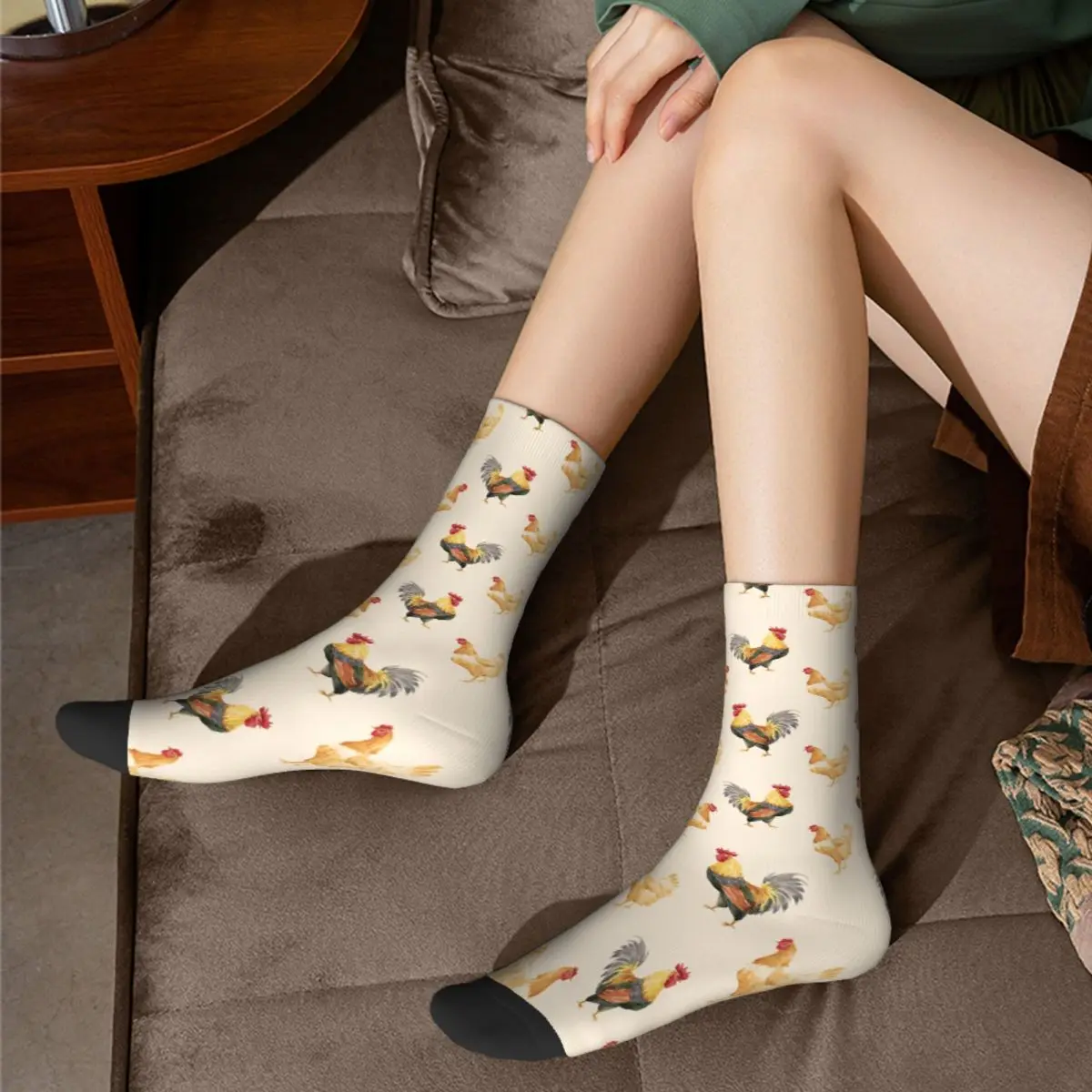 Farm Chickens Hen Rooster Socks Men Women Cotton Casual Socks High Quality Accessories Middle TubeSocks Christmas Gift Idea