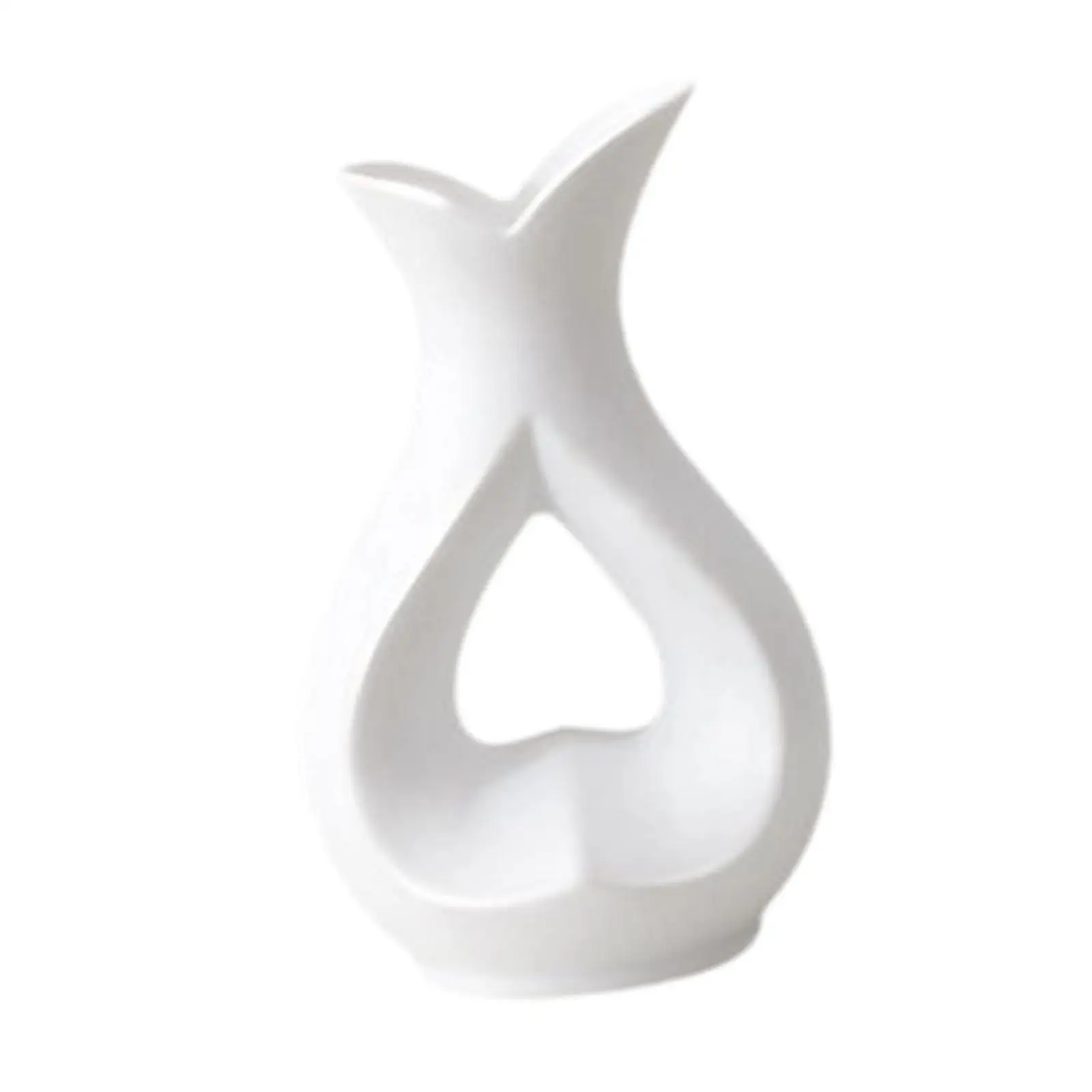 Modern Vase for Dried Flowers Heart Design Plastic Decorative Vase Mini Mantle Centerpiece for Living Room Decor