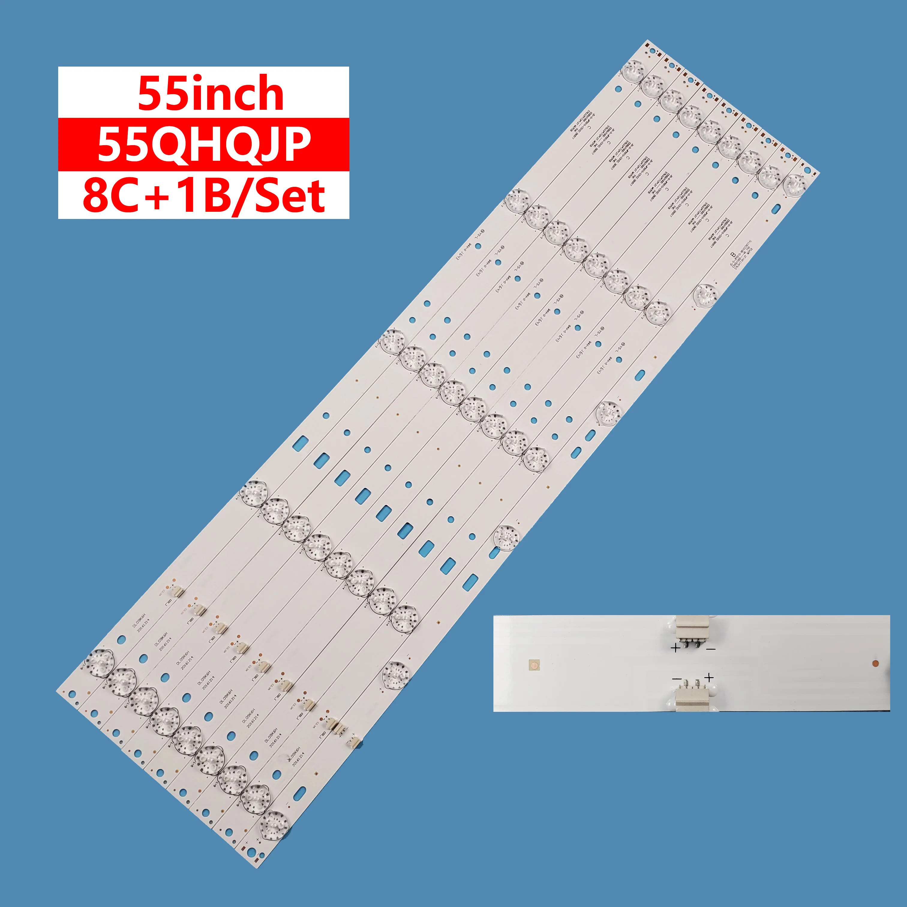 55inch Backlight TV LED STRIP JS-D-JP5510-B61EC 8C+1B For MBI 55QHQJP LED TV Strip Light lcd Backlight 9PCS/set