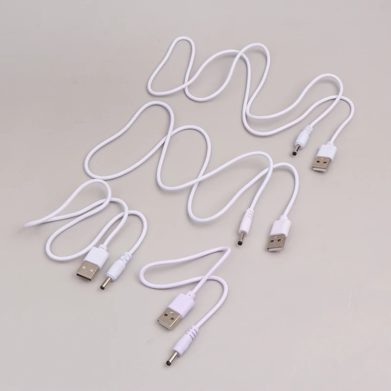 1pc White USB To DC 3.5mm Power Cable Jack Connector 5V Charger Power Cable Universal For HUB Mini Fan Router Speaker MP3/MP4
