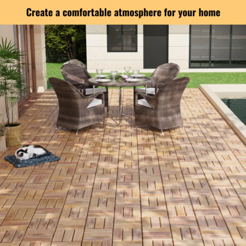 10 PCS Interlocking Deck Tiles Checker Pattern X 12