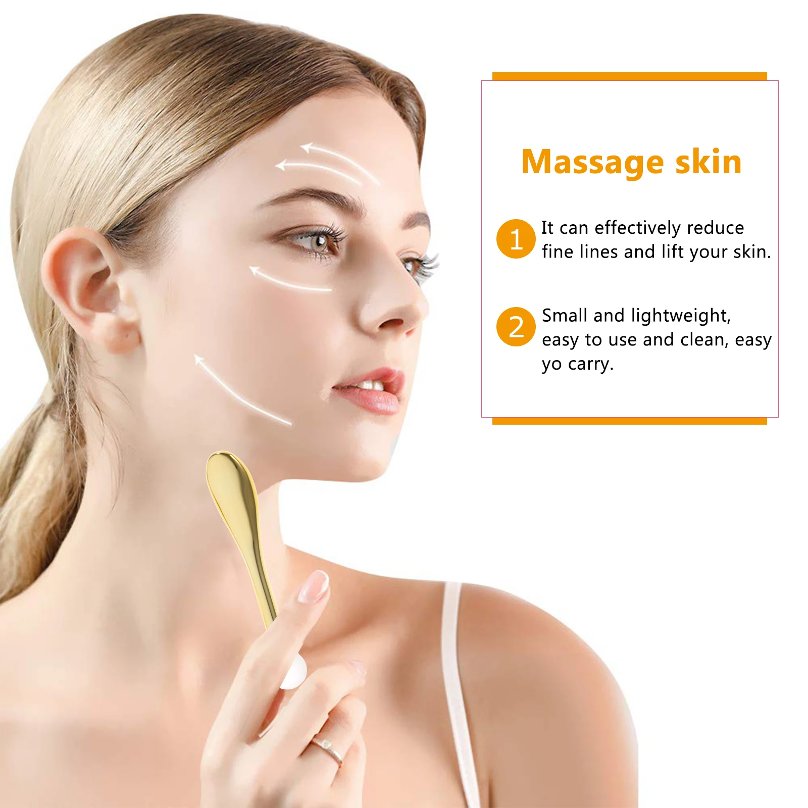 

6pcs Face Skincare Tools Eye Cream Scoop Massage Spatula For Eye Bags Reduction Golden Durable Lightweight Easy Carry