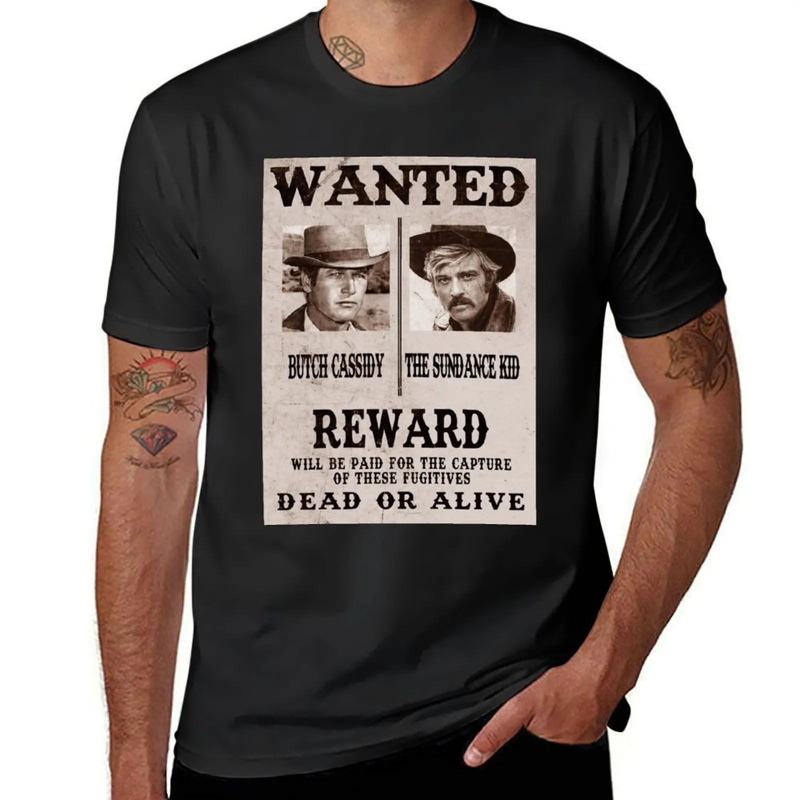 Butch Cassidy and the Sundance Kid Wanted T-Shirt vintage blanks summer clothes black t shirts for men