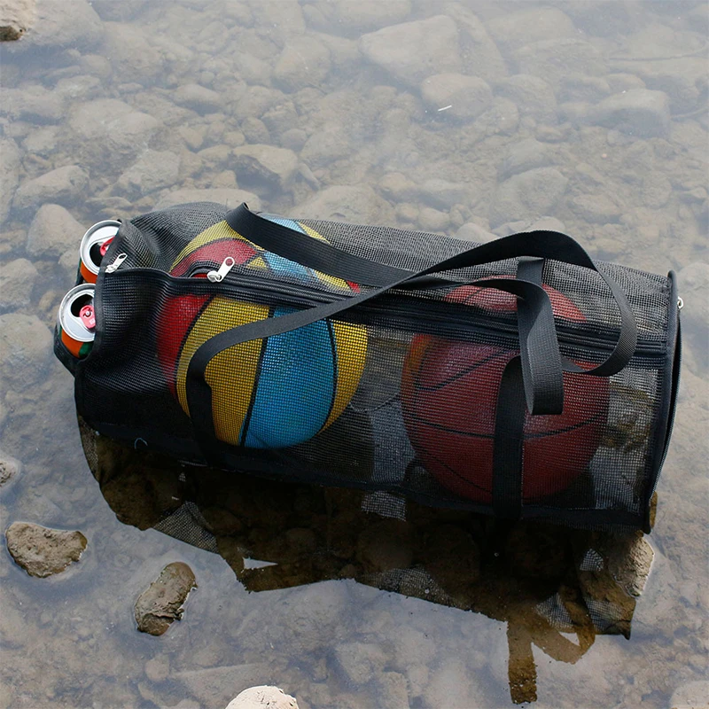 Large Capacity Mesh Diving Duffel Bag Gear Bag Collapsible Large Beach Bags and Tote with Zipper Swimming Equipment Football Bag