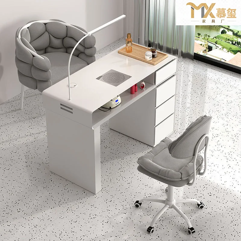 LH Nail Art Table and Chair Light Luxury Multifunctional Marble Chinese Nail Art Table Cream Wind