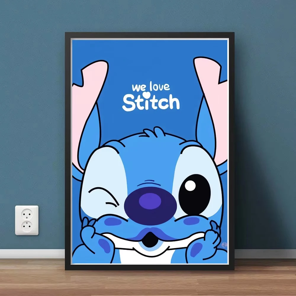 مينيسو ديزني غرزة شخصيات كرتونية Crt الملصقات غرفة المعيشة الديكور النمط الاسكندنافي غرفة الأطفال قماش HD الطباعة #6