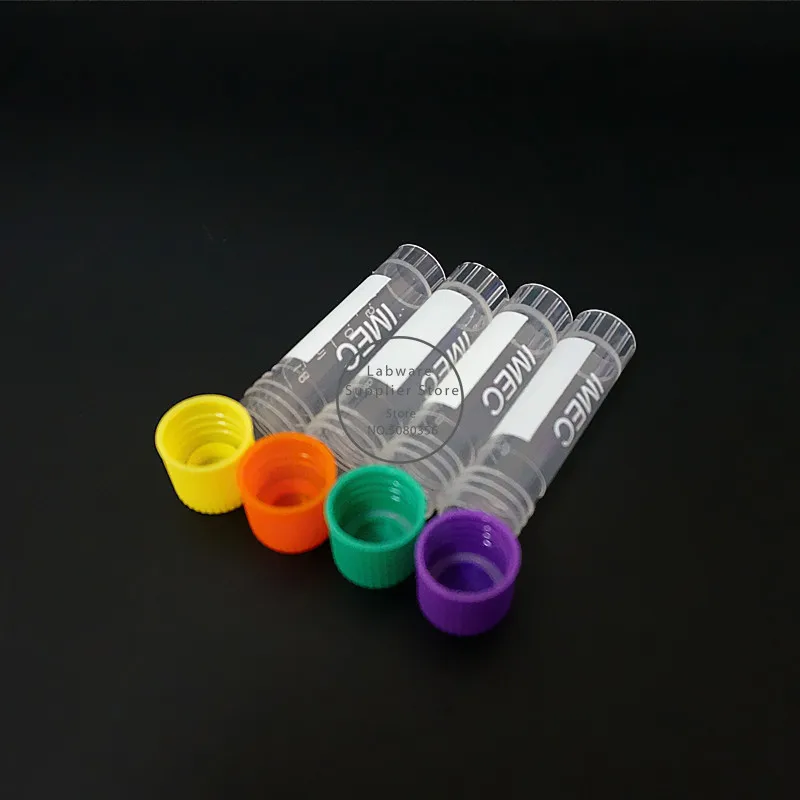 24Pcs 50Pcs 1.8ml(2ml) Plastic Freezing Tube With Color Thread Cap ,Cryovial Preservative Tube Sample Bottles With Scale