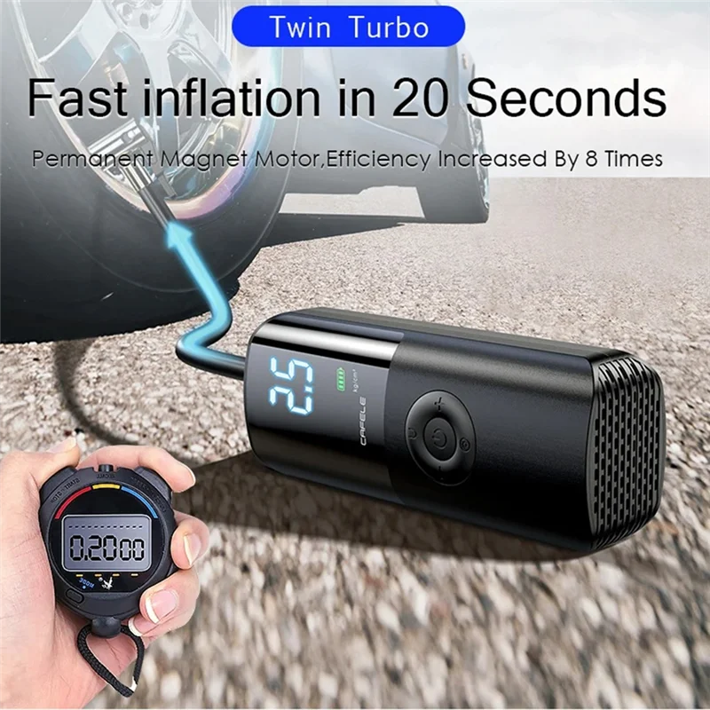 

Cafele 150 PSI Wireless Car Compressor Car Tyre Inflator For Car Bike Motorcycle Tire Pressure-A67F