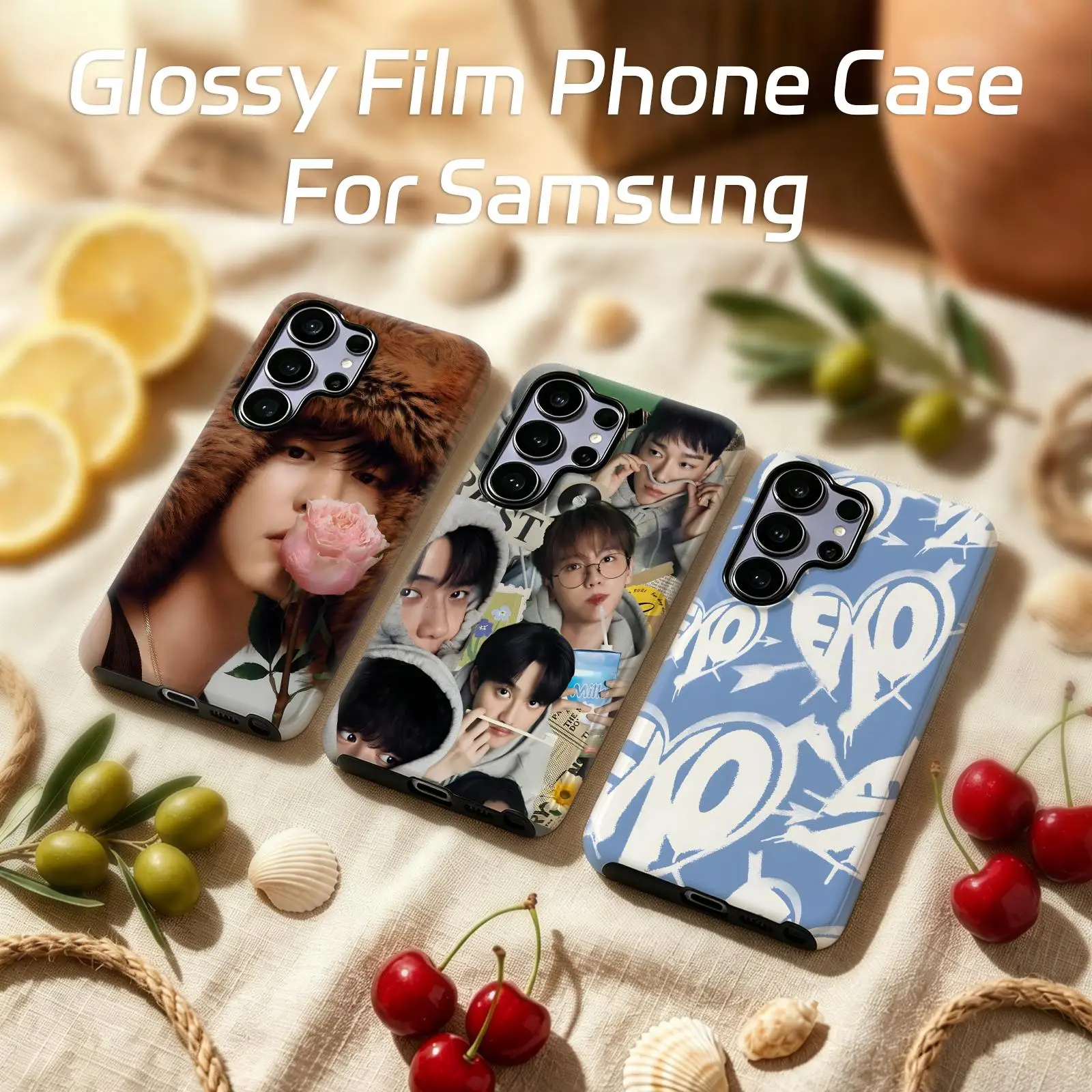 Coque de téléphone pour Samsung Galaxy S26 25 S24 S23 S22 S21, groupe de musique pop coréenne EXO, Film Ultra brillant