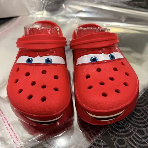 Disney Mcqueens Pixar Cartoon Solid Waterproof Slippers Outdoor Sand Sandals Casual Breathable Ankle-wrap Eva Adult Shoes Gift