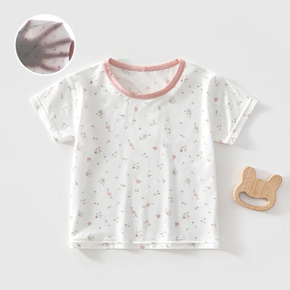 New Arrival Baby Boy Girl Summer T-shirt Clothes 9M-4T Kids Lyocell Lightweight Cool Tee Infant Breathable Casual Knit Blouse