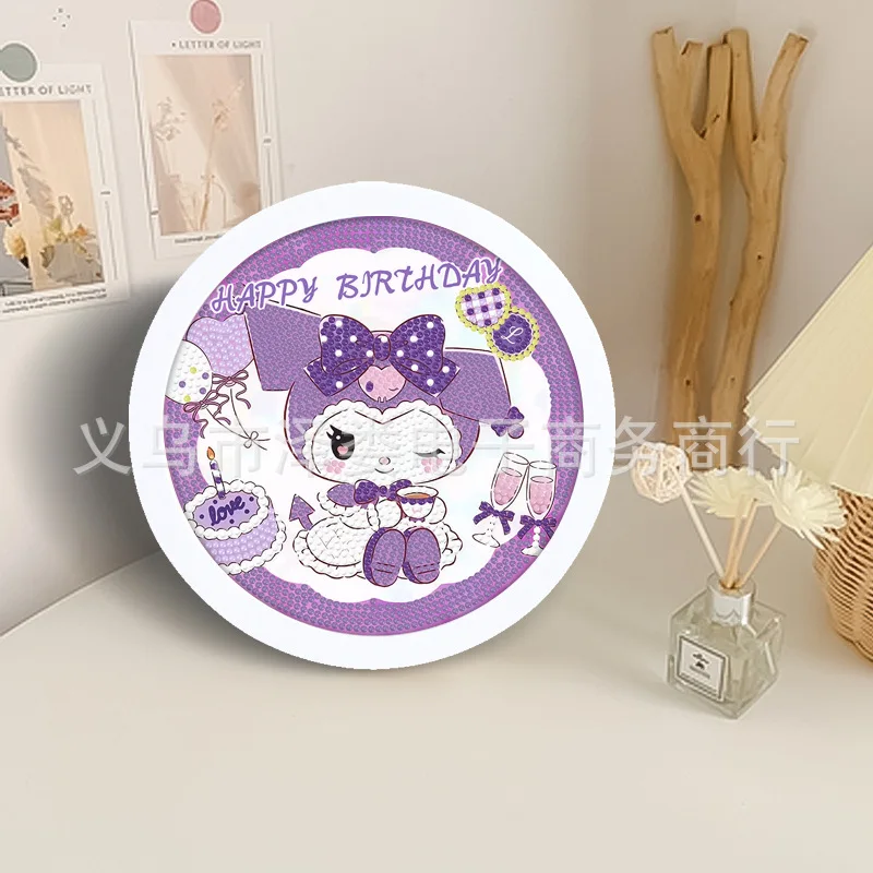 22style Sanrio Cartoon Diamond Painting Cute Anime Kuromi Cinnamoroll Canvas Handmade Toy Stickers for Children's Home Decor