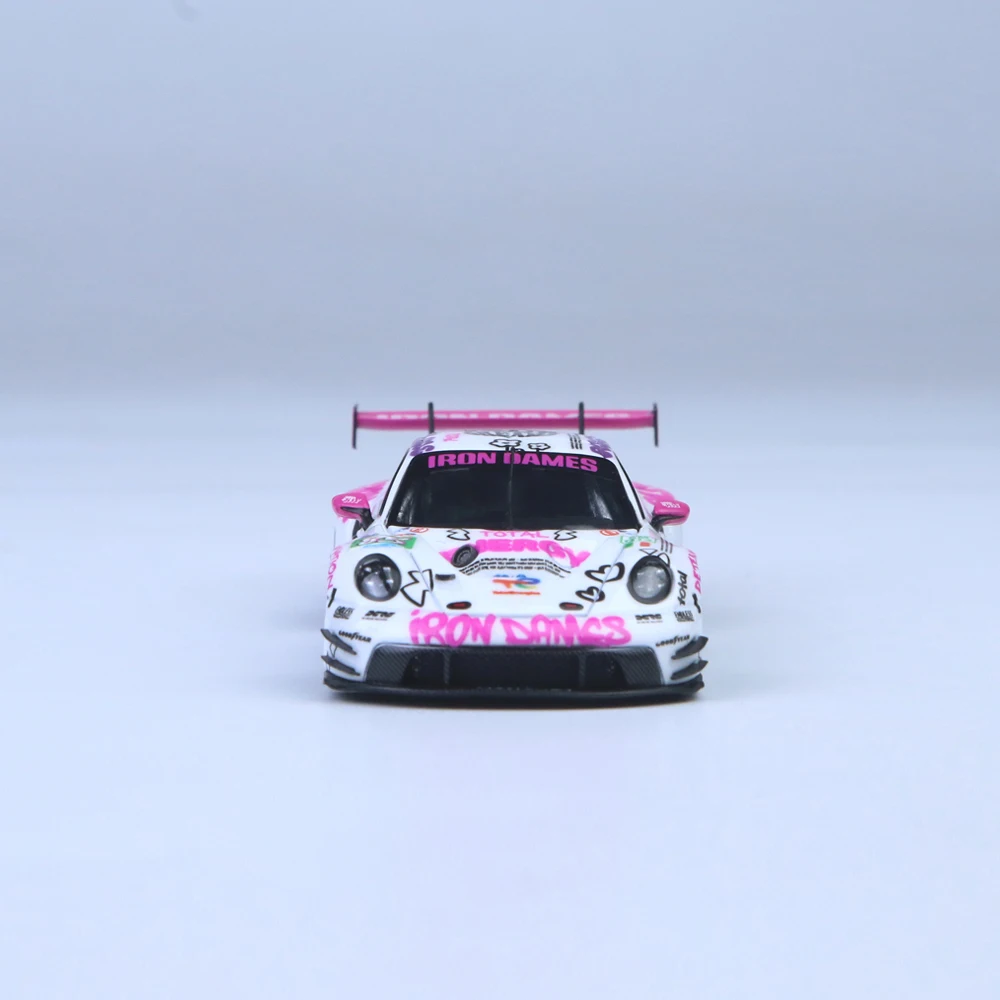 StarRace 1:64 Sports Car Diecast Alloy Model Pink White Race Livery Mini Simulation Vehicle Adult Hobby Display Collectible Toy view 4