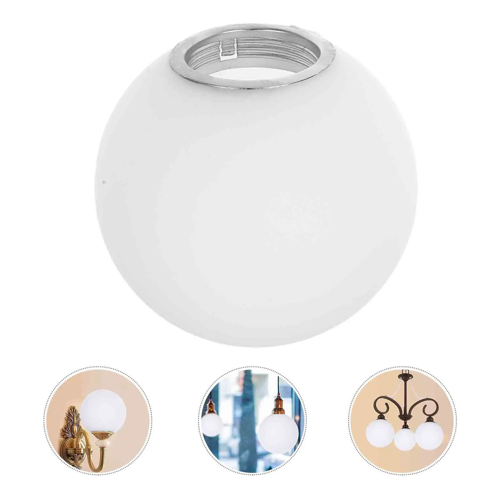 

Frosted Glass Globe Lamp Shade Milk Glass Ball Opal Sphere Pendant Chandelier Ceiling Light E27 100mm Replacement Cover