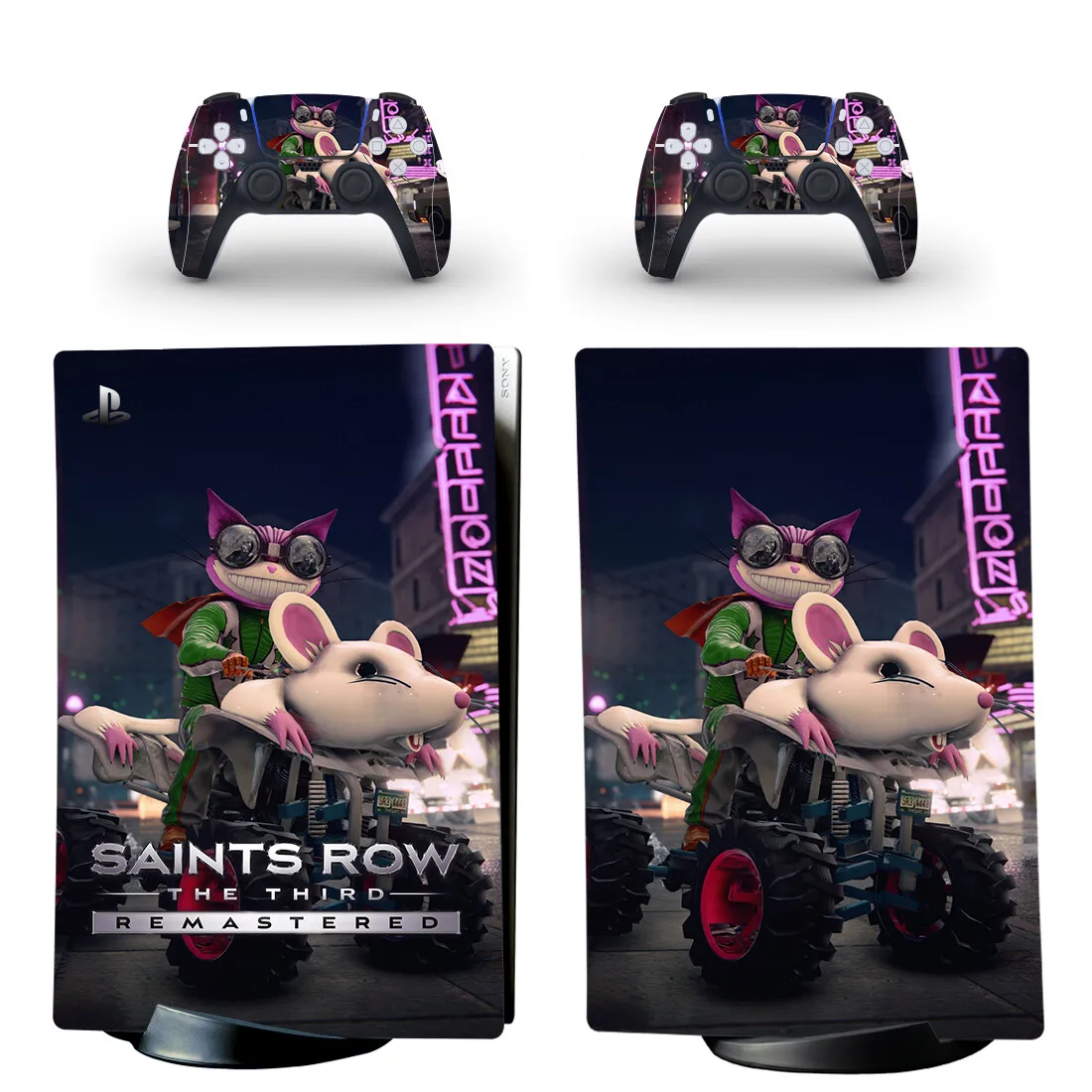 Saints Row The Third Remastered PS5 Digital Skin Sticker Decal Cover for Console & 2 Controllers Vinyl Skins