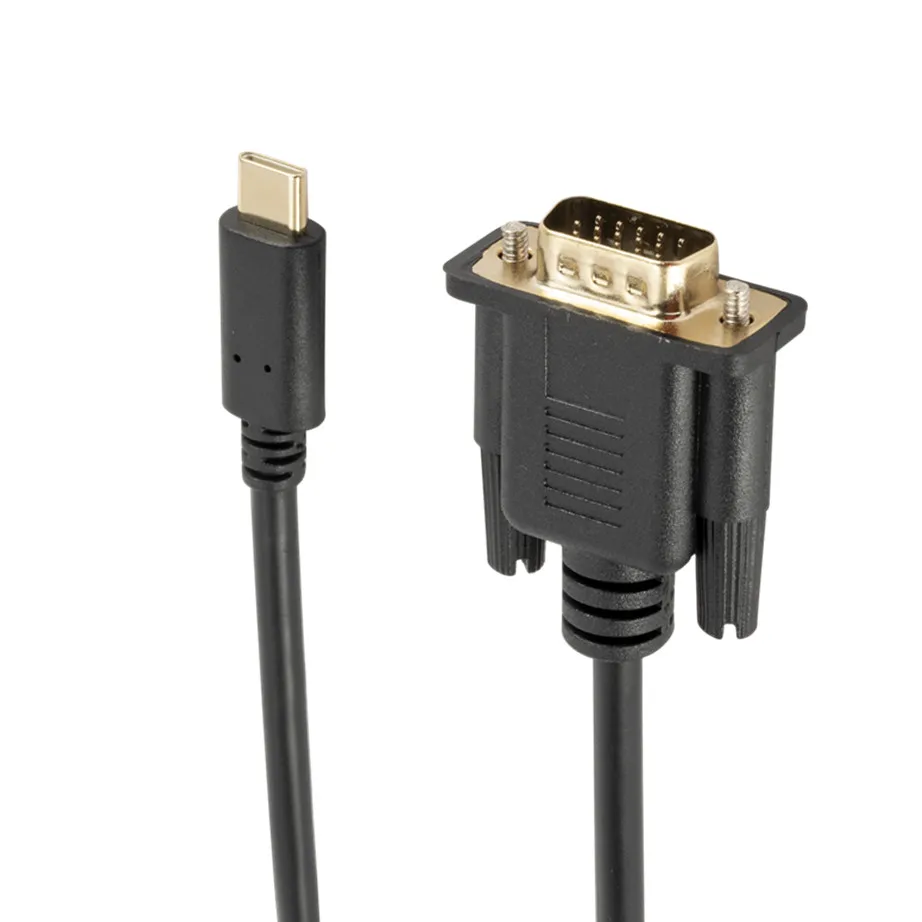 USB C TYPE-C na kabel VGA 1080P typ C na konwerter VGA kabel Adapter do laptopa UHD zewnętrzny rzutnik 1.8m HD