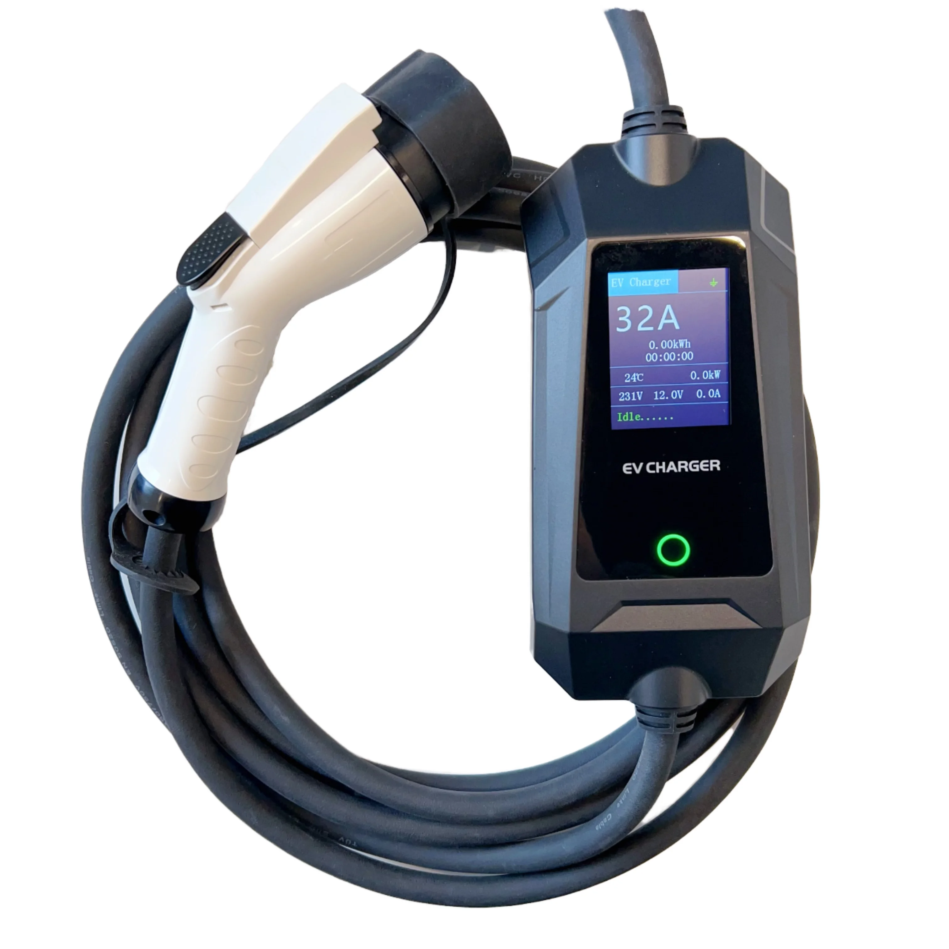 

NEW PORTABLE EV CHARGER 7KW TYPE 2 TYPE1 GB WI FI APP IP65 CE ROHS CERTIFIED 32A 5M CABLE MOBILE EVSE CHARGING STATION