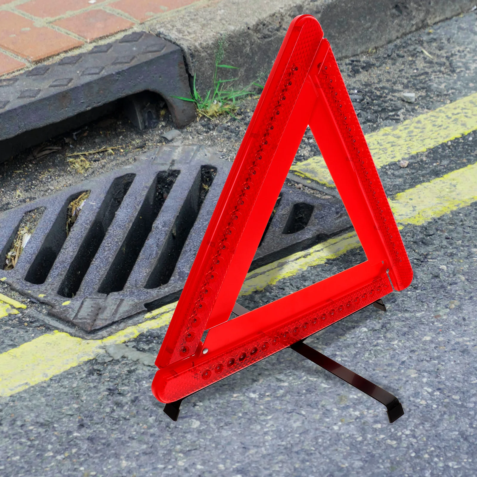 

Emergency Warning Triangle Reflective Car Safety Light Foldable Roadside Sign LED Emergency Signal for Night Use