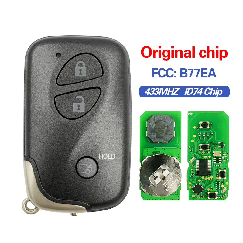 CN052038 Aftermarket FCCID: B77EA Board A433 For Lexus LX570 2009-2014 Smart Key Remote 89904-60850 89904-60851 ID74 Chip 433Mhz