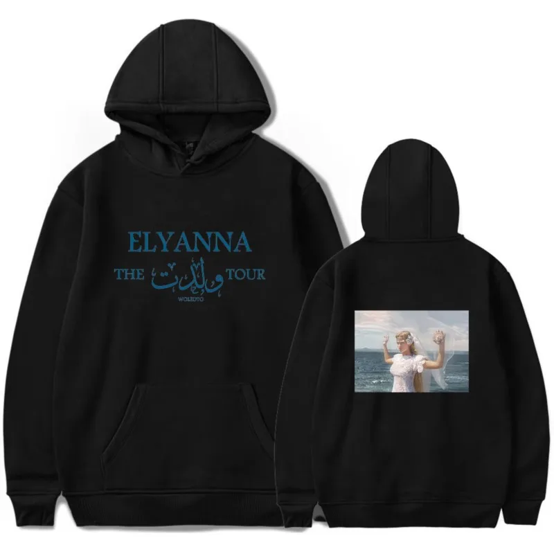 Elyanna Hoodie die Woledto Tour Merch Männer/Frauen Unisex Langarm Sweatshirt Kapuze Mode Streetwear