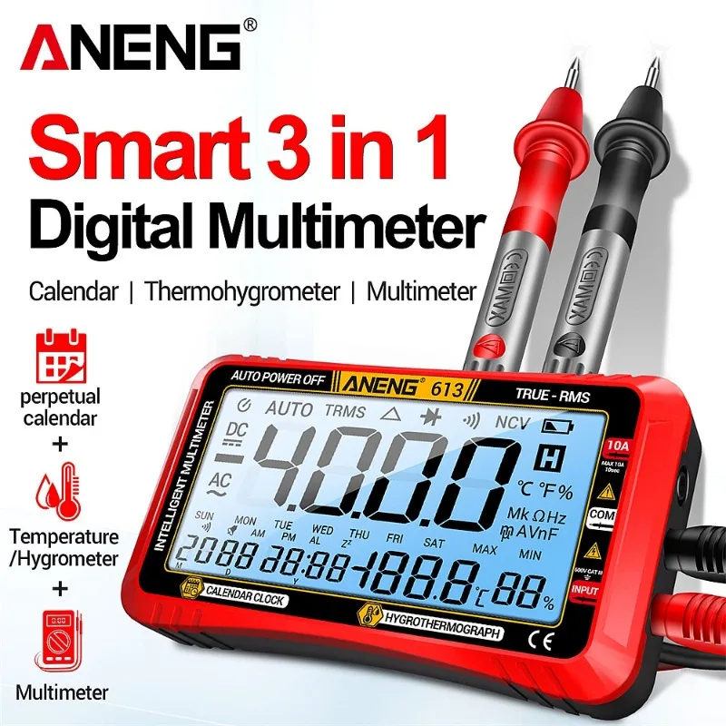 ANENG 613 3in1 AC DC Voltage Current Resistance Capacitance Meter Temperature Hygrometer Industrial Tool