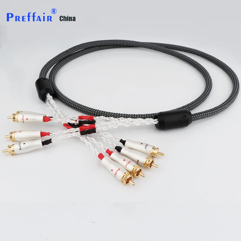 High fidelity RCA Audio Cable RCA to RCA interconnect Cable 2 in 2 out RCA Gold Plated Plug hifi fever Audio Cable