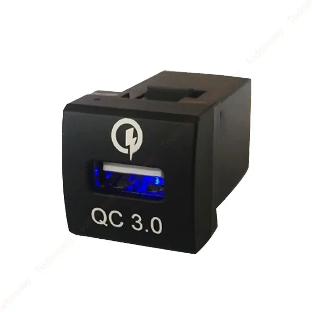 QC 3.0 USB Port Adapter Car Charger Socket Mobile Phone Fast Charging For Toyota Camry 2018 Corolla RAV4 2019 2020 Accessories