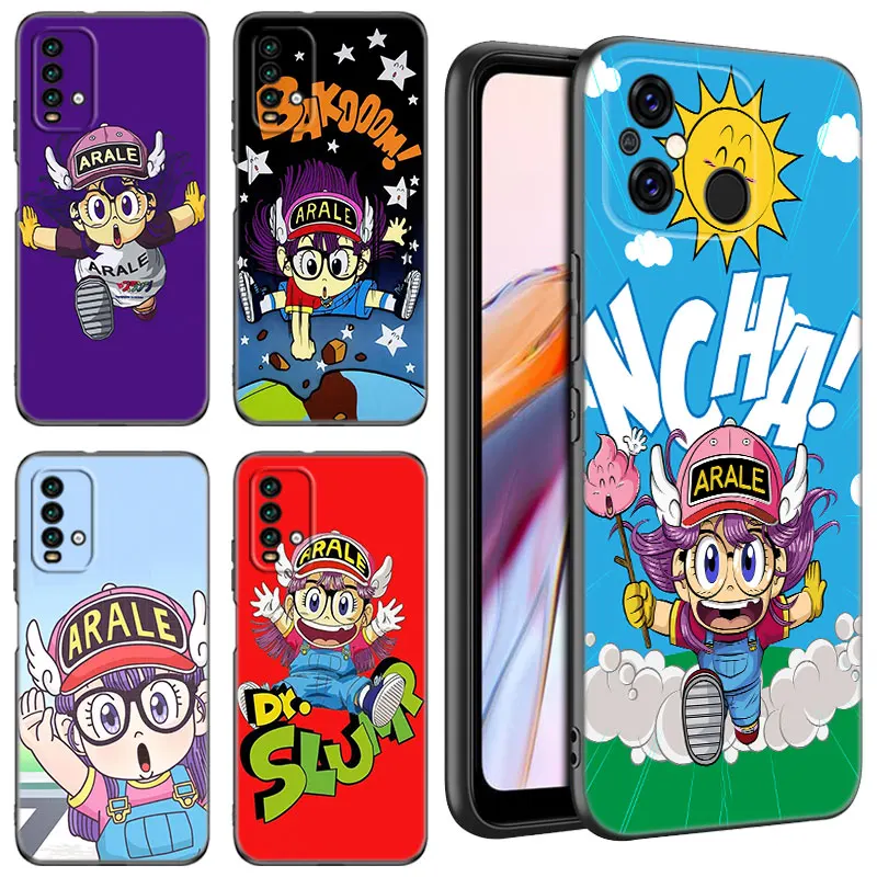 Dr Slump Arale Anime Black Phone Case For Xiaomi Redmi 11 Prime 11A 12C 13C A1 A2 + 12 4G 10 5G 8A 9A 10A 9C 10C 9i 12R Note 9T