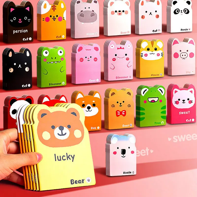 20Pcs Cartoon Cute Pocket Notebook Mini Portable Diary Note Book Children's Small Prize Booklet A7 120X85mm 40Pagess/1Pcs Gift