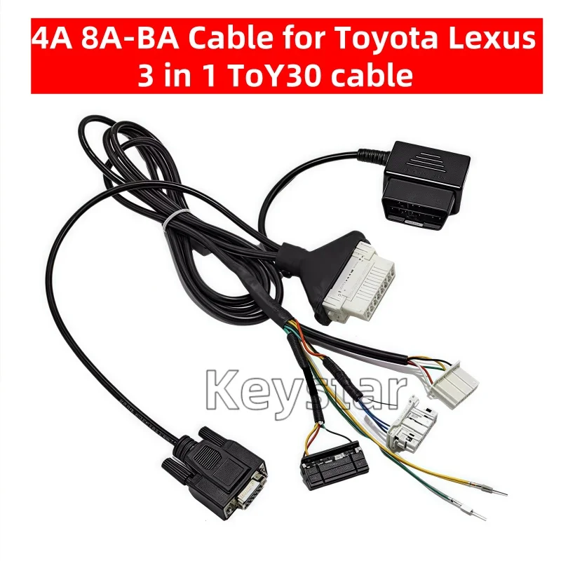 

Кабель для программирования смарт-ключей 3-в-1 16Pin TOY30 8A 4A для Autel OBDSTAR Xhorse Key Tool Plus, для Toyota Lexus при полной утере всех ключей