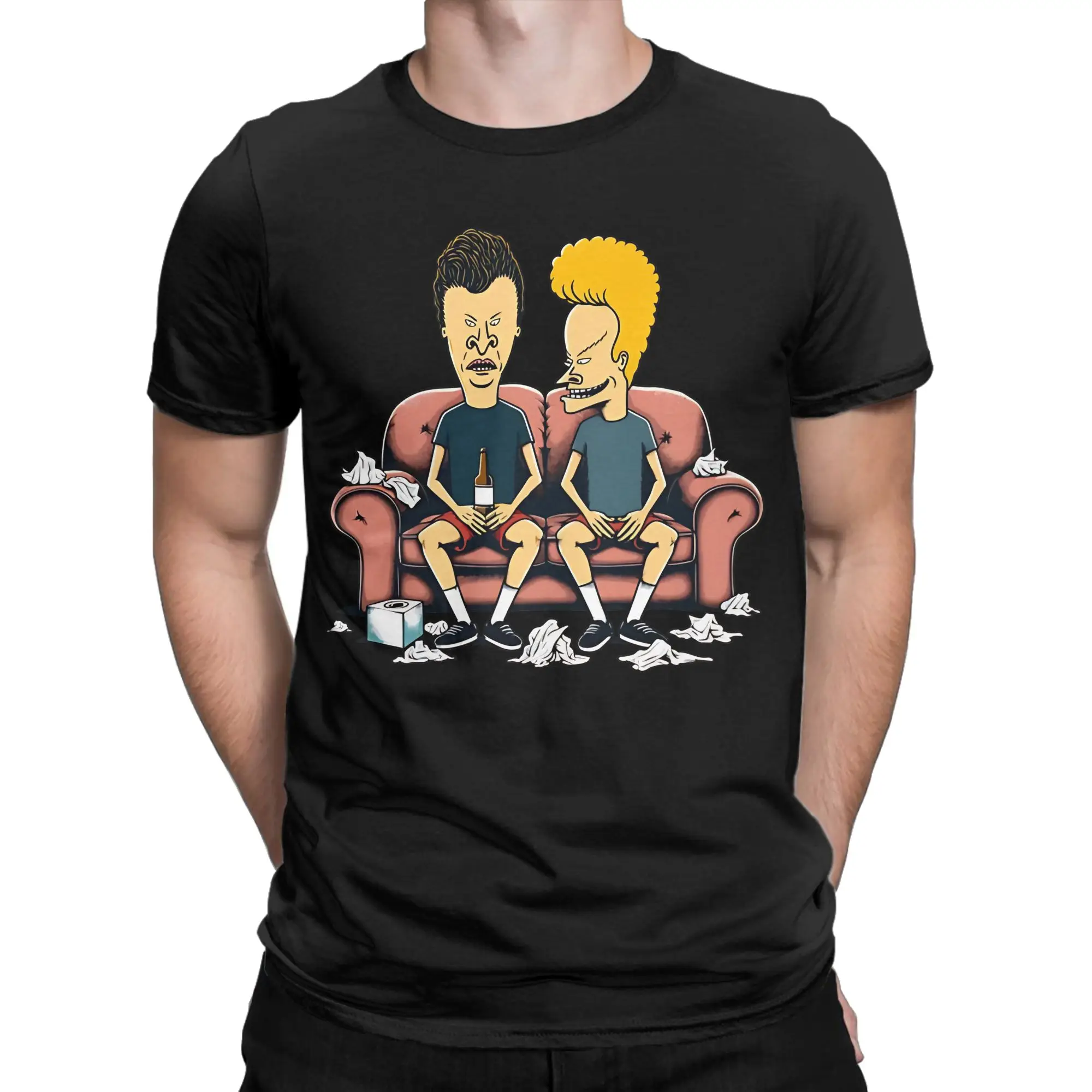 

Beavis and Butthead Classic Scene T Shirts Cotton Vintage T-Shirts Round Neck Tee Shirt Short Sleeve Clothes Plus Size