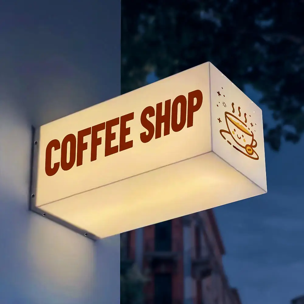 

Custom LED Advertising Light Box Outdoor 3D Business Signs Beauty Studio Restaurant Illuminated Display Billboard Cafe Coffee