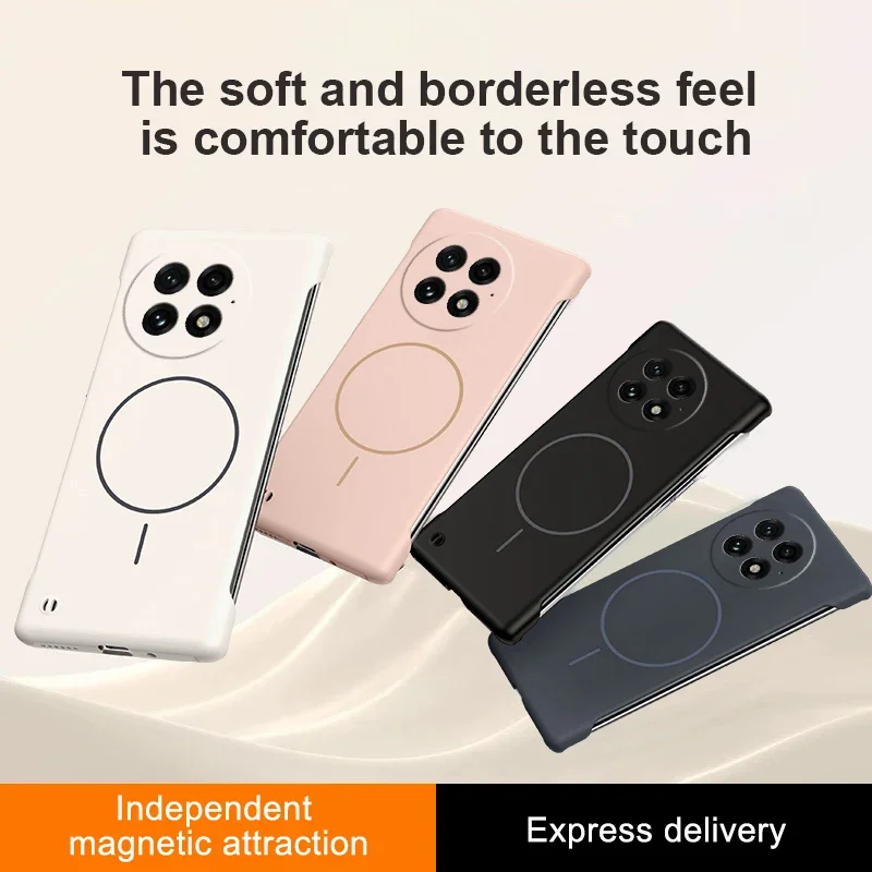 Luxe Ultra Dunne PC Matte Frameloze Case voor Magsafe Oneplus ACE5 Pro 13 T 13 13R 13 S 12R Magnetische Schokbestendige Beschermhoes