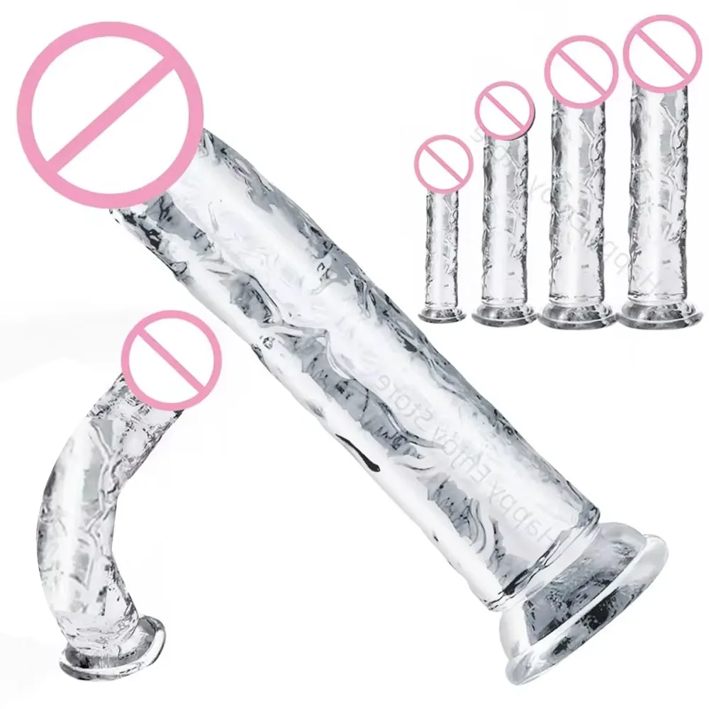 Jelly Penis Suction Cup Dildo Transparent Dildos Jelly Dildo Female Masturbator Realistic Dildo Lesbian Sex Toys Big Dick