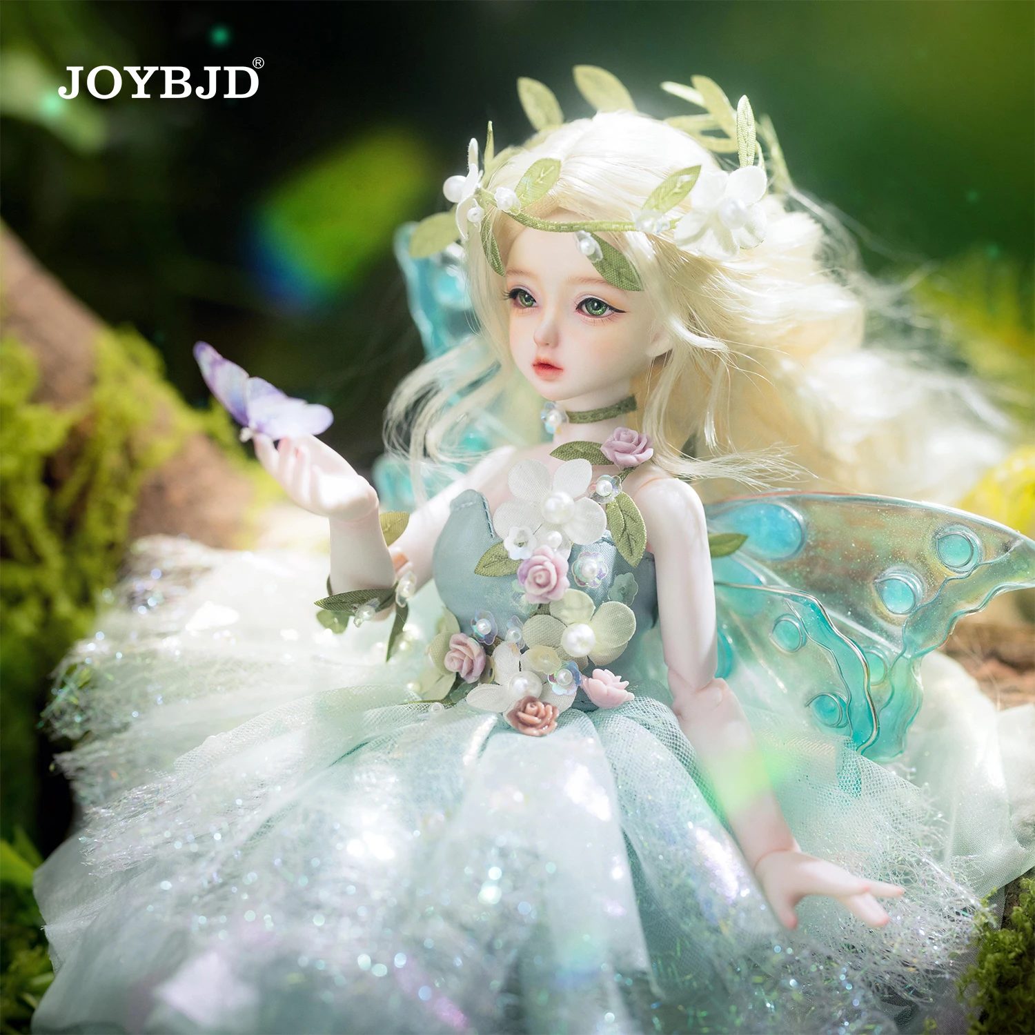 판타지 엔젤 BJD 1/6 파이어플라이 B 풀세트 (날개 포함) 숲의 녹색 요정 마법의 숲 레진 볼 조인트 인형