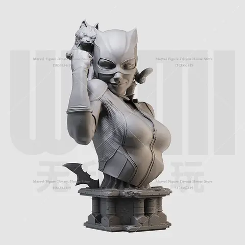 1/16 1/10 스케일 캣우먼 셀리나 카일 자유와 독립의 정신 배트 히어로 DIY GK 3D 레진 미도색 화이트 흉상 인형