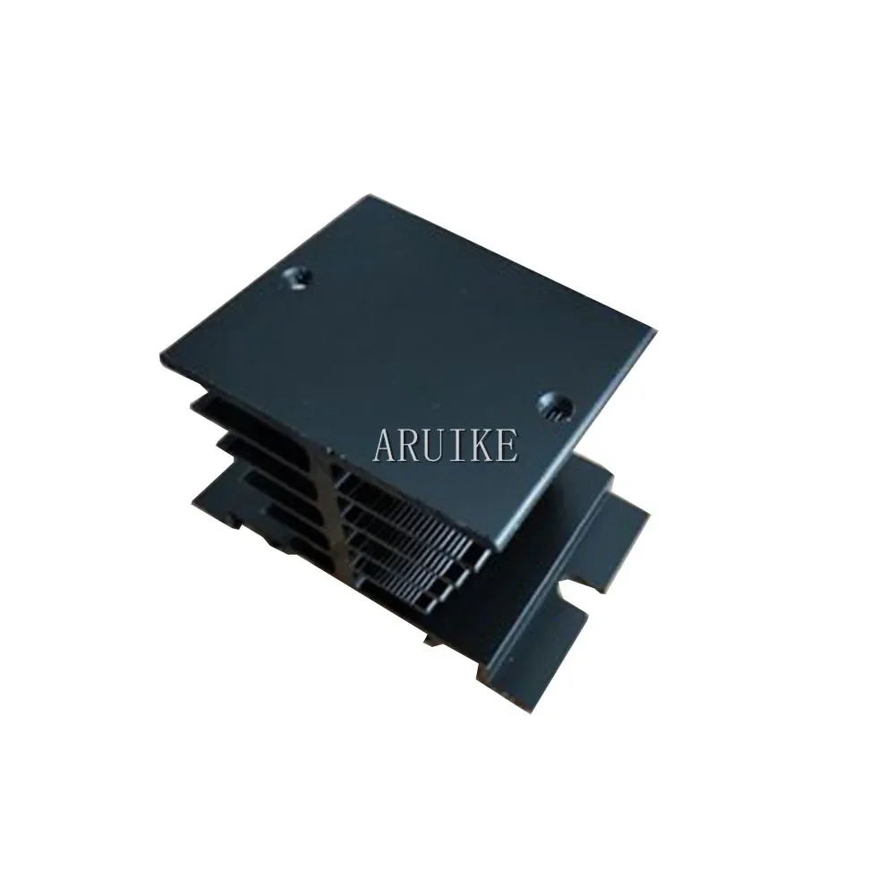 1pcs T type SSR Single-phase solid state relay radiator Sliver Black   motor heat sink aluminum profile 50x80x50