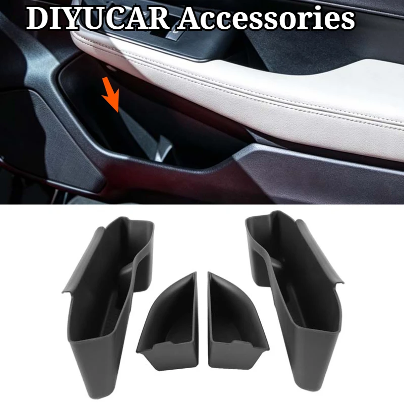 For Honda Prelude 2025-2026 TPE Black Car Door Handle Storage Box Case Door Side Organizer Tray Interior Car Accessories