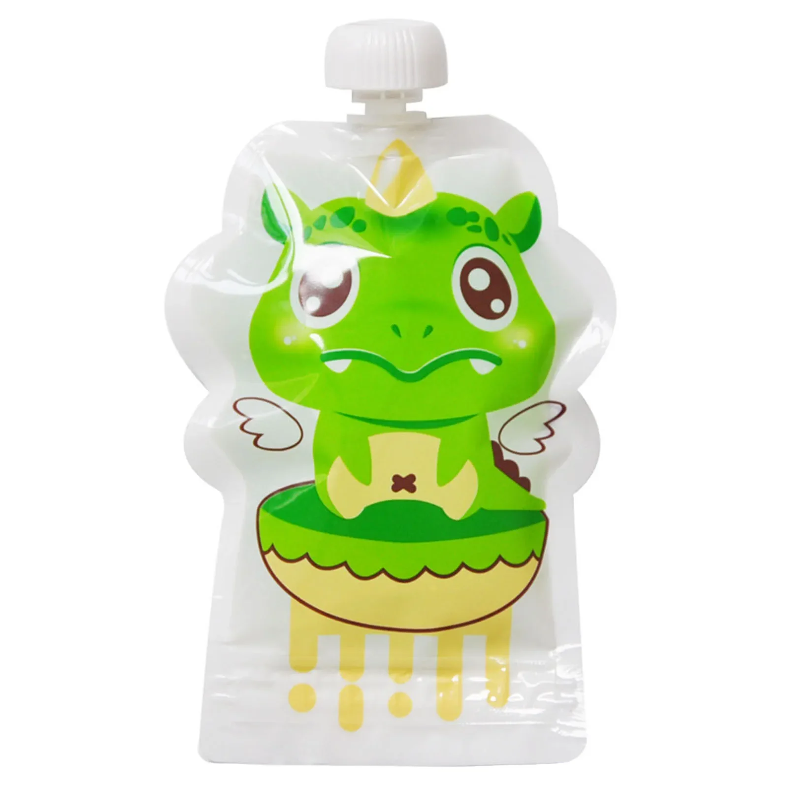 8pcs 150ml Toddlers Supplementary Food Squeeze Food Storage Bag Reusable Bottle Sealed Random Refillable Screw Cover for Outdoor
