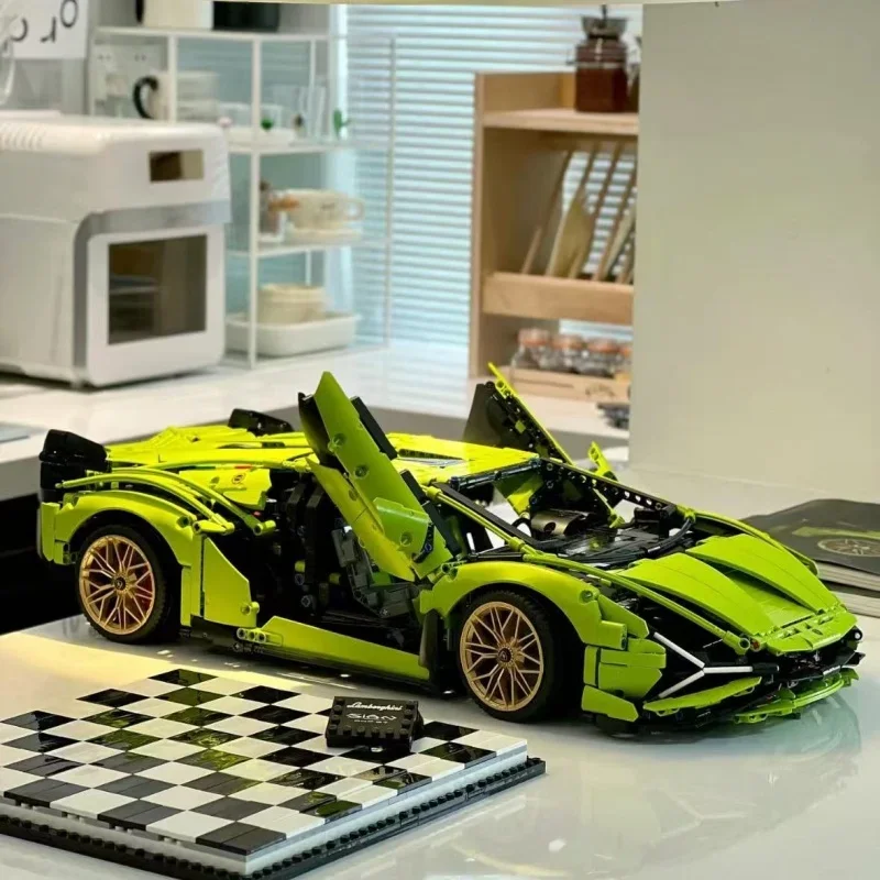 

Новые 3696 шт. строительные блоки, совместимые с кирпичами MOC, модель спортивного автомобиля для взрослых, игрушки для мальчиков