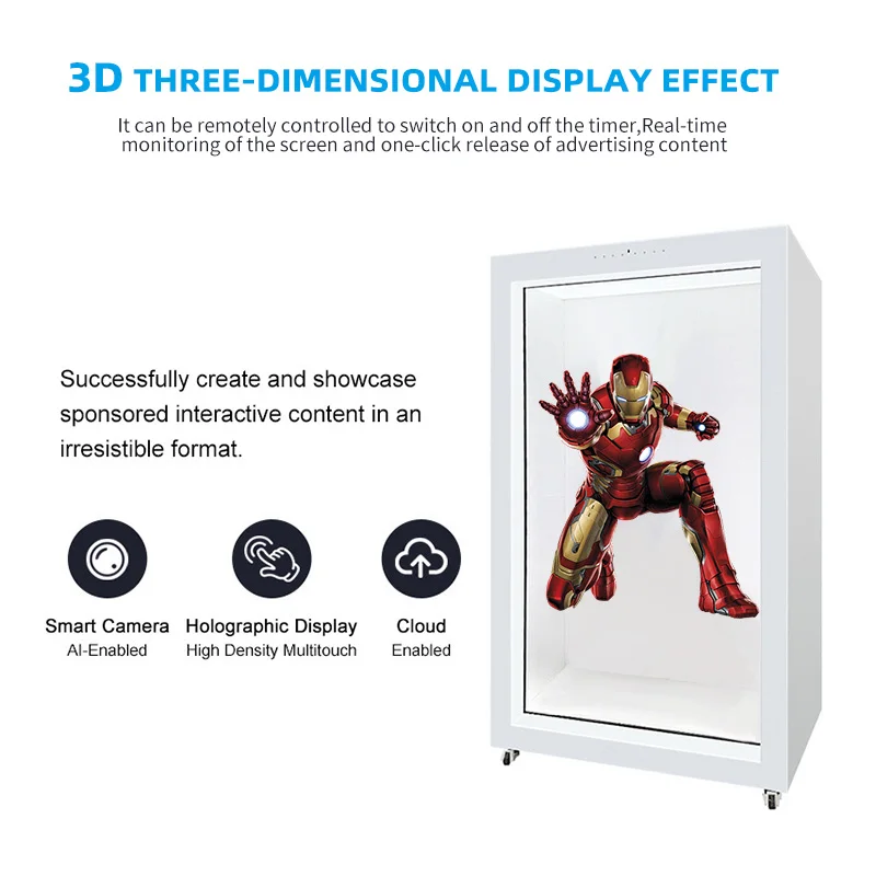 86-inch AI Digital Human 3D Holographic Cabin Touch Transparent Screen Display Cabinet Virtual Digital Human