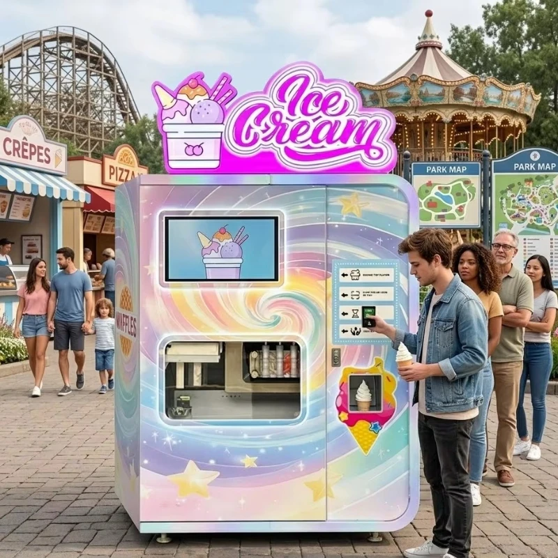 

Manufacture Ice Cream Vending Machine Factory Direct Commercial Grade Fully Automatic Soft Serve Dispenser for Shopping Mall