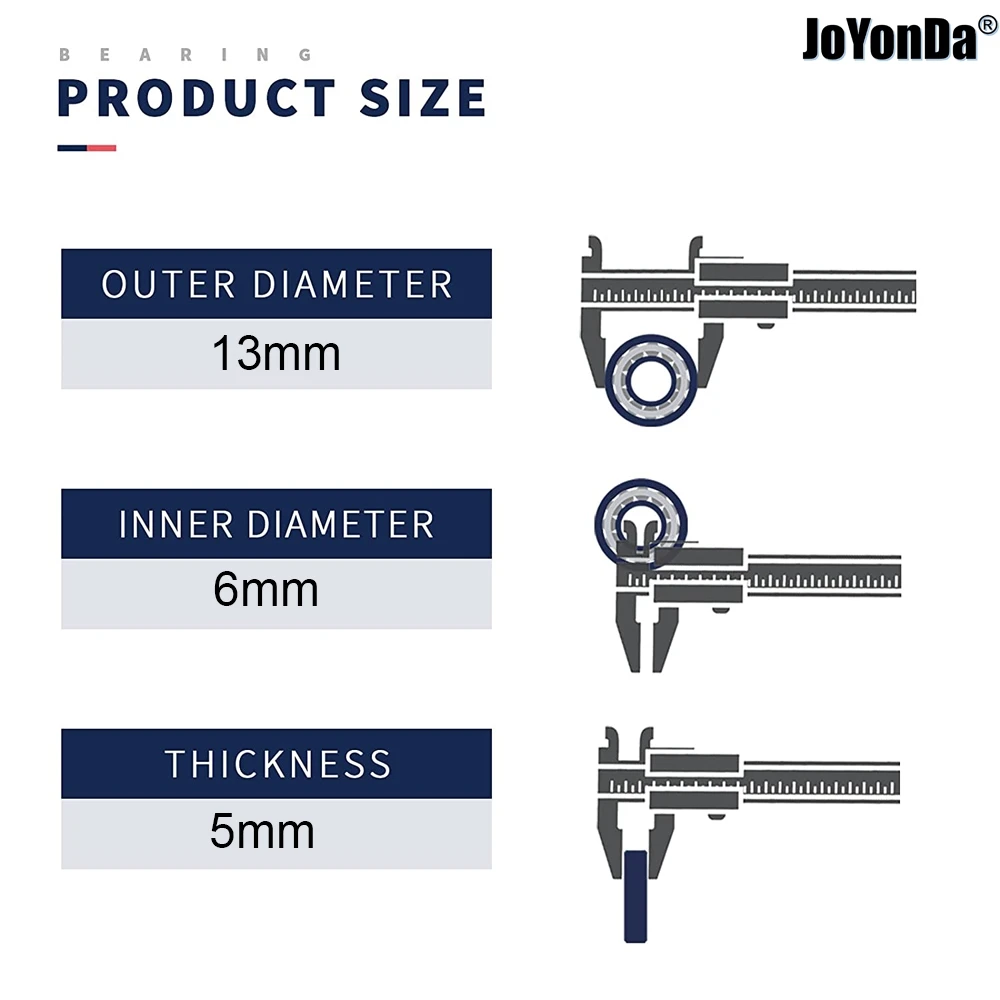 10 sztuk 686RS stal chromowana czarna guma uszczelnione łożyska kulkowe 6*13*5mm szybkie części sprzętu mechanicznego